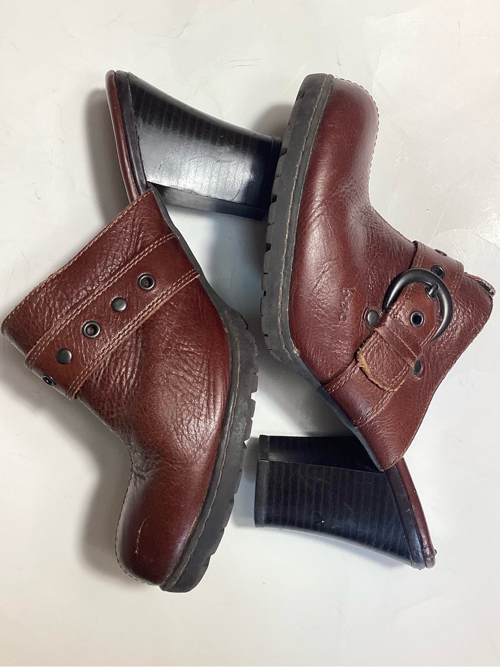 Born BOC Y2K Buckle Strap Leather Heeled Clog Mules 8/39 - Picture 3 of 16